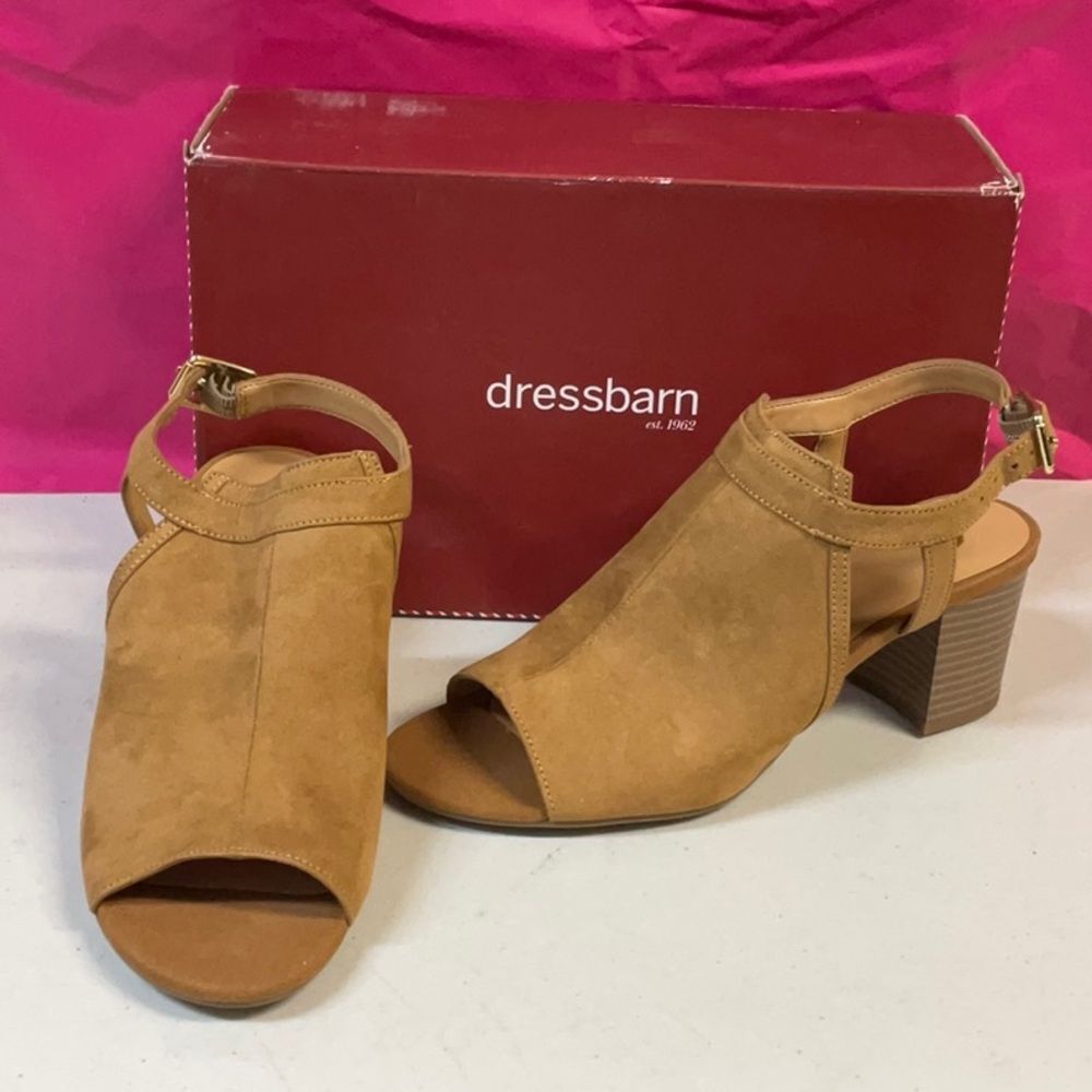 Dressbarn Haley 8 Tan Peep Toe Heel - New